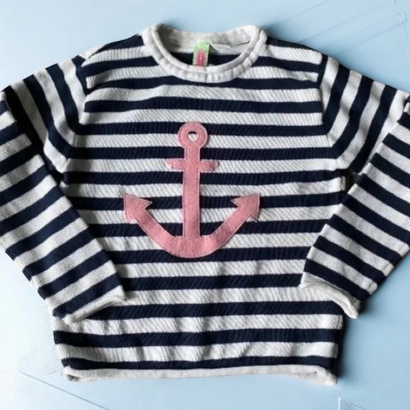 SOPHIE & SAM BOUTIQUE EUC GIRLS COTTON BLUE WHITE SWEATER TOP SHIRT SIZE 7 8 - Picture 3 of 6